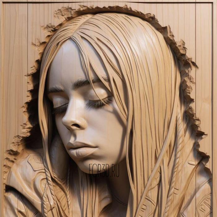 Billie Eilish 4 stl model for CNC